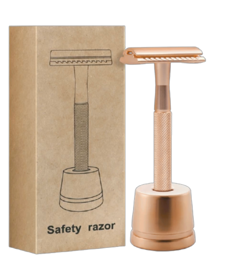 Gold Safety Razor with Stand