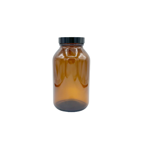 16oz Wide Mouth Amber Glass Jar